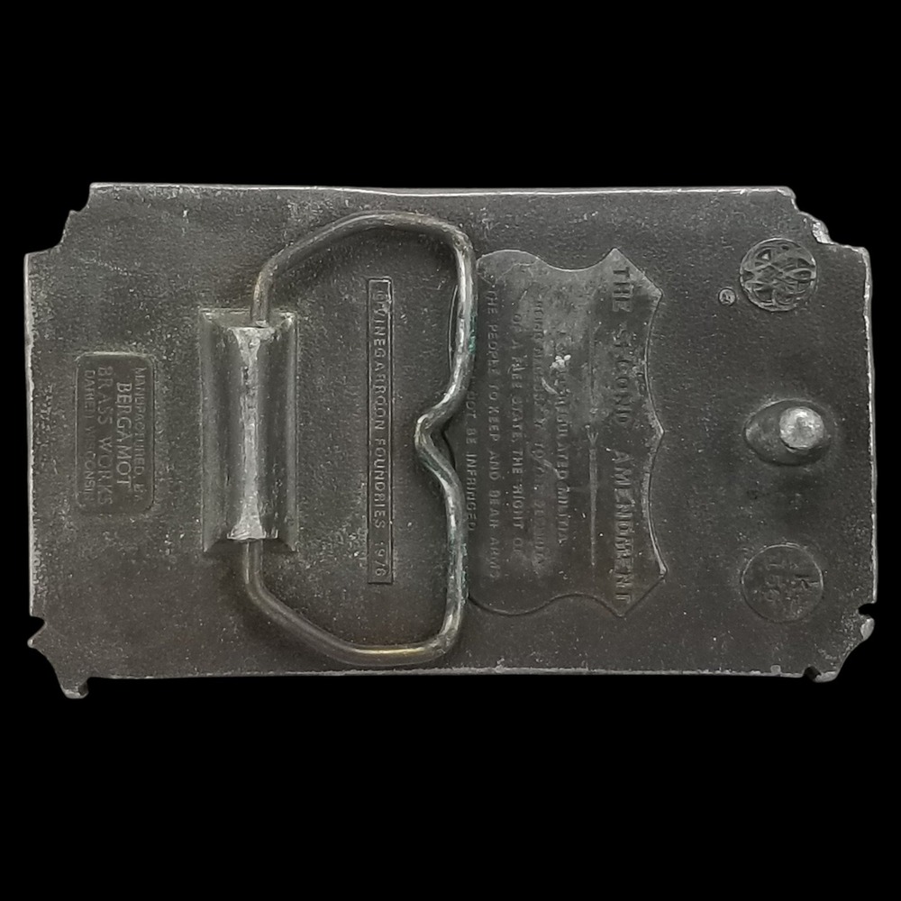 Bergamot Brass Works Second Amendment Belt Buckle Our American Heritage Eagle 76 - Picture 6 of 12